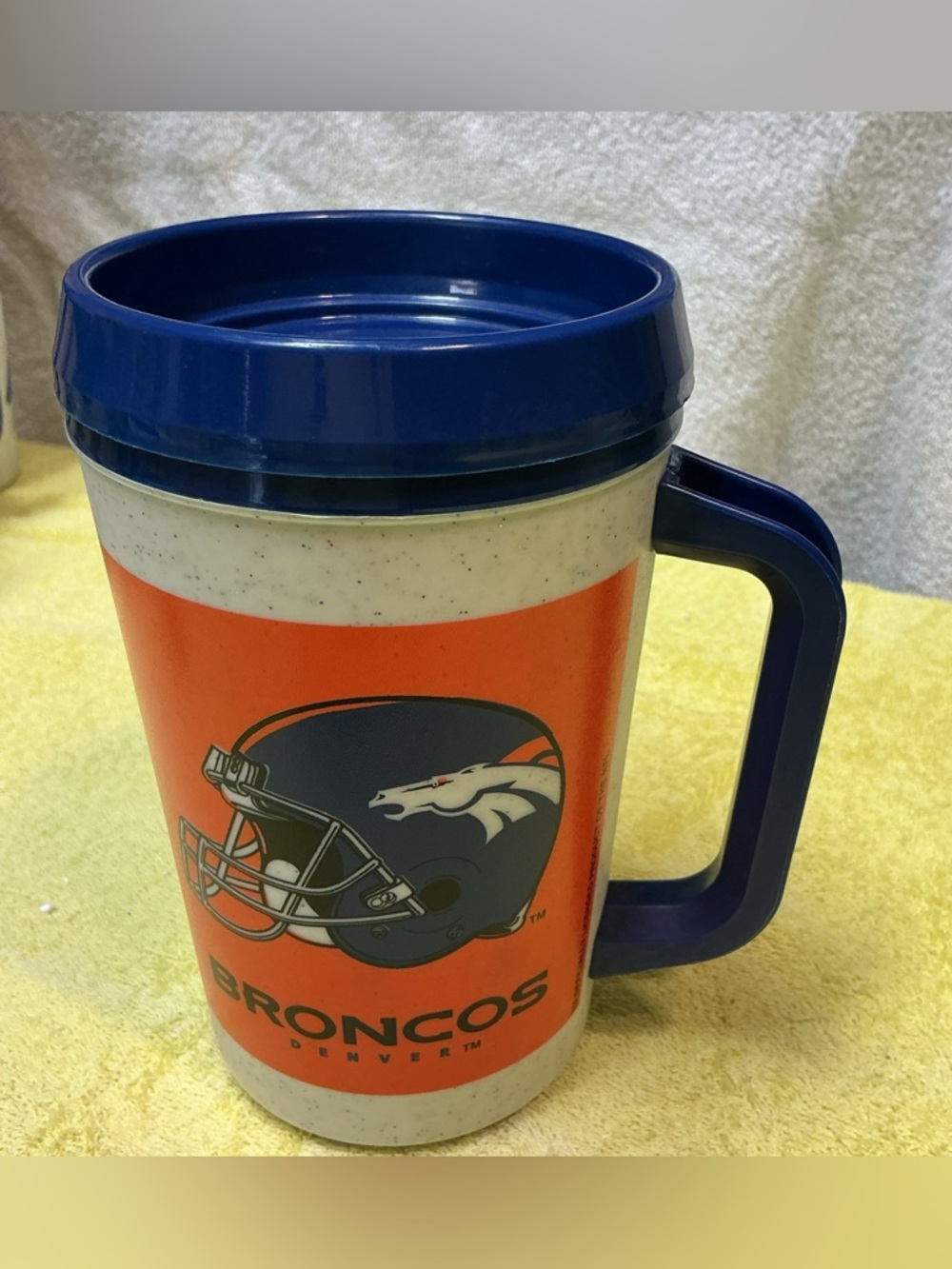 Vintage Aladdin NFL Denver Bronco 7-11 plastic 20oz Insulated Mug